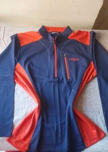 Men's Blue & Orange Zip-Up Sweater