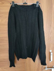 Classic Black Cable Knit Sweater