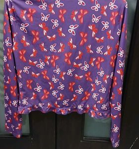 Sweater Butterfly Print V-Neck Top