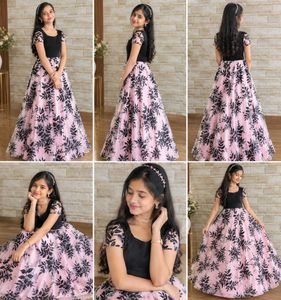 sisters  Matching Pink &amp; Black Floral Gown Combo