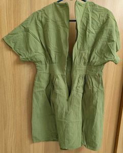 🌸 SHEIN Olive Green Button Down Dress