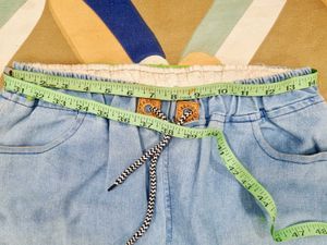 Light Blue Graphic Denim Pants