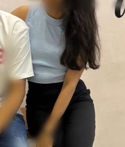 Light Blue Sleeveless Mock Neck Top