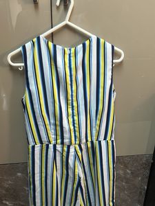 Striped Jumpsuit with Tie Front