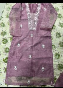 pink kurti set