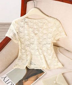 Chic Lace V-Neck White Top
