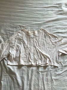 Cream Cropped T-Shirt