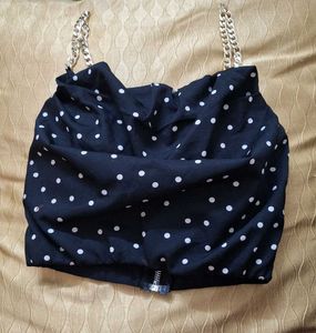 Chic Black Polka Dot Chain padded with gold straps