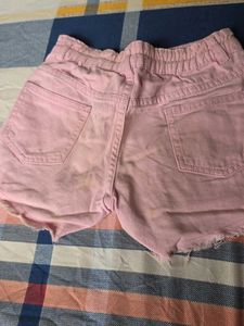 Pink Denim Shorts