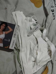 Vibrant Pink Comfort Bra and white ⚪