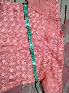 Pink Sequined shrug with Palazzo