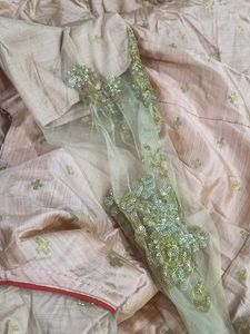 Girls Gown Red And Peach Colour
