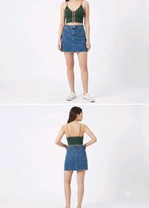 Green Zip Front Crop Top