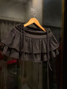 Black Ruffle Mini Skirt