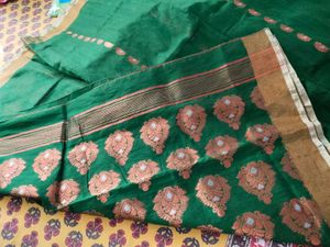Elegant Green handloom Style Saree all over work