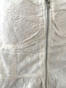 Chic White Broderie Anglaise Corset Top