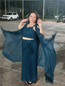 Stunning Blue Sequin Lehenga Choli