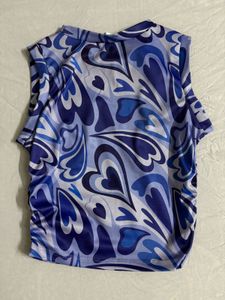 Y2k Blue Swirl Mesh Tank Top