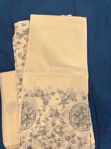Elegant White Floral Kurta Set Piece