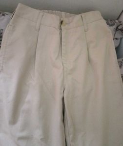 Cream Wide-Leg Trousers