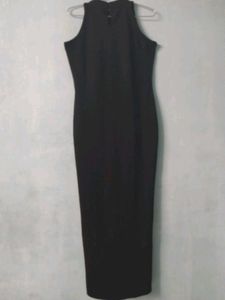 Elegant Black High Neck Maxi Dress