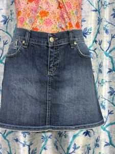 Victoria Beckam embellished Denim Skirt