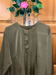 Dubai Crepe Olive suit with Floral Embroidery