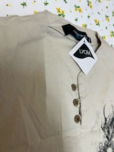 Comfortable Beige Kurta with Buttons