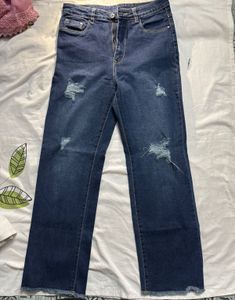Trendy Ripped Blue Denim Jeans