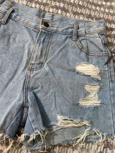 Distressed Denim Shorts