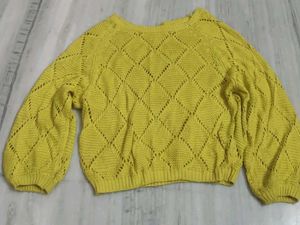Yellow Diamond Knit Sweater