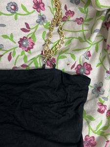 Black Chain Strap Tube Top XS