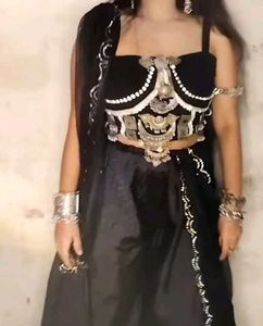 Elegant Black silver jewelery Choli