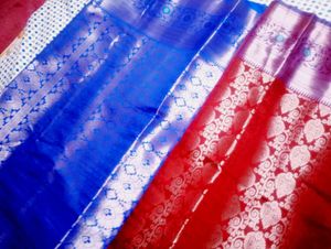 Royal Blue &amp; Red Silk Sarees