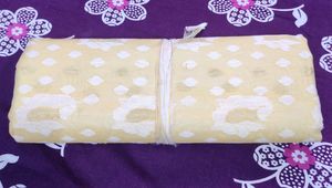 Light Yellow Kolka Design Jamdani Saree