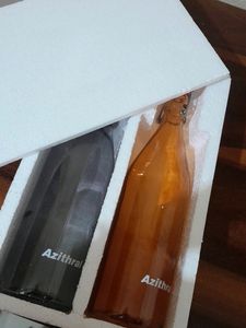 Newly Unused Set Of 2 Glass Bottle