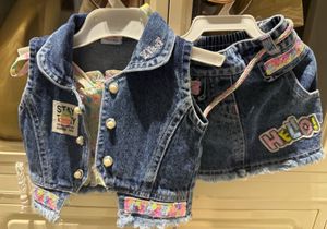Cute Denim Vest & Skirt Set