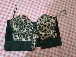 Leopard Print Corset Bra Top