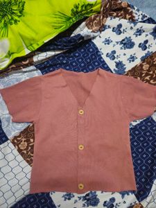 Cute Button-Up Knit Top