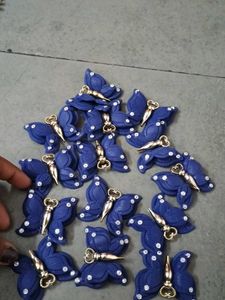 14 Pcs Blue Golden Decorative Butterflies