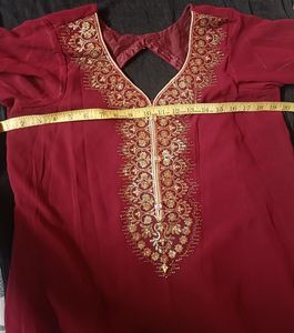 Elegant Maroon Embroidered Kurta Set