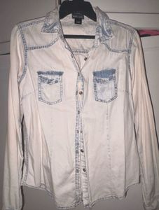 Washed Denim Western Shirt