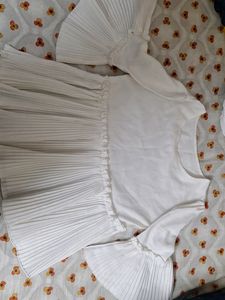 Pleated White Top