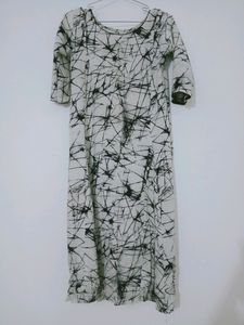 Unique Abstract Print Midi Dress