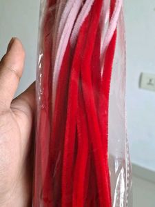 red and pink pipe cleaners