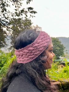 Handknitted Pink Woollen Headband