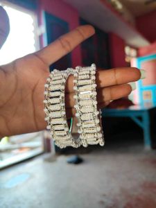 White Beaded Bangles Set