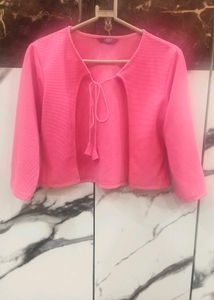 Libas- Pink Knit Bolero Jacket (Size-L)