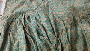 Teal &amp; Tan Printed Kurta with Salwar