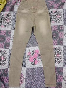 High Waisted Button Detail Jeans